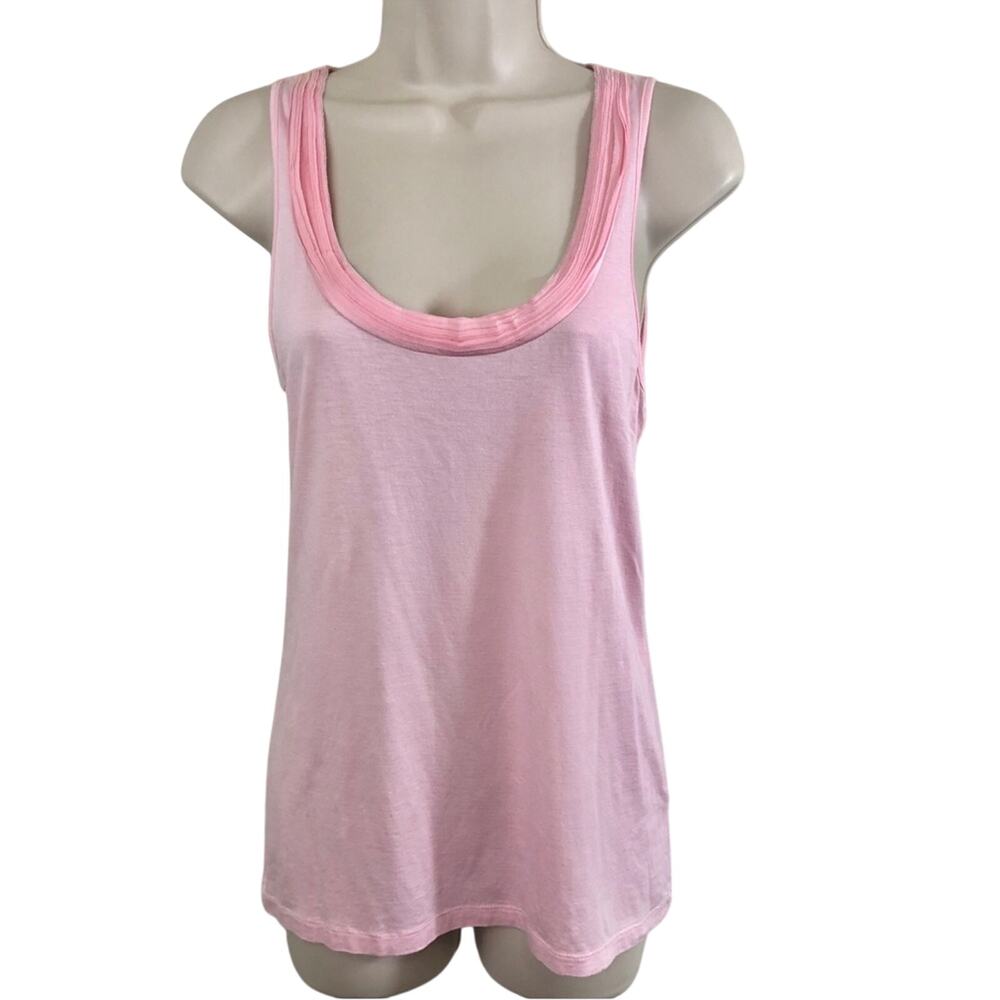Banana Republic Pale Pink Frilly Ruffle Scoop Neck Sleeveless Tank Top